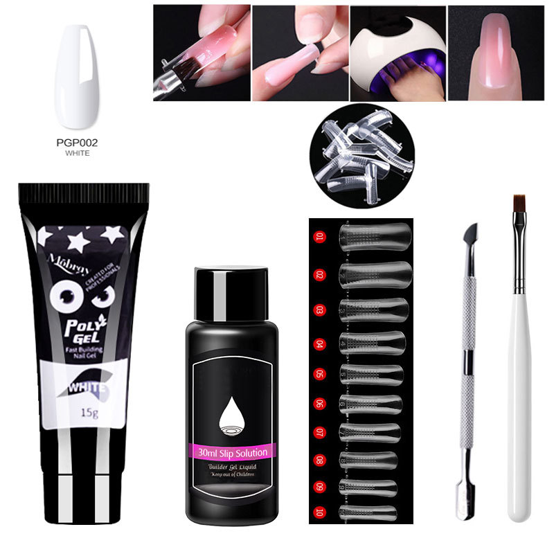 Suministro transfronterizo venta rápida extensión de traje de manicura conjunto completo de uñas de cristal forma extensión pegamento para hornear lámpara UV pegamento