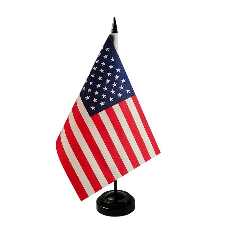 Copa del Mundo de Estados Unidos, México, Canadá, Oficina de Bandera de mano Bandera Sala de Conferencias Bandera pequeña Bandera de plástico Ornamento con base