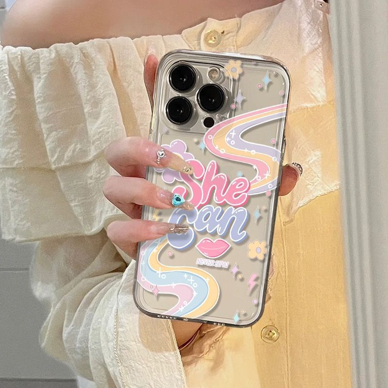 Protective Phone Case For IPhone 16 15 14 13 12 11 Pro Promax Plus She Can 16Plus Phone Case IPhone15 New 14ROMAX/13/12/11 Transparent_voghion.com