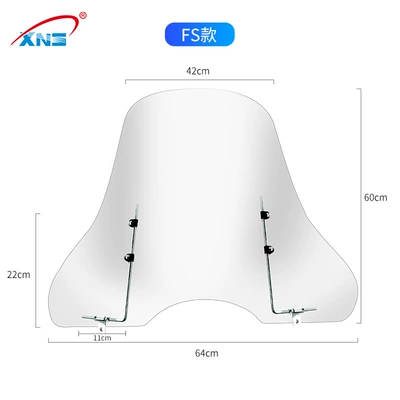 Motorcycle front windshield – Suitable for Electric Vehicle - t-shaped-widened-hand-guard-25mm-thick-height-60cm-comes-with-bracket