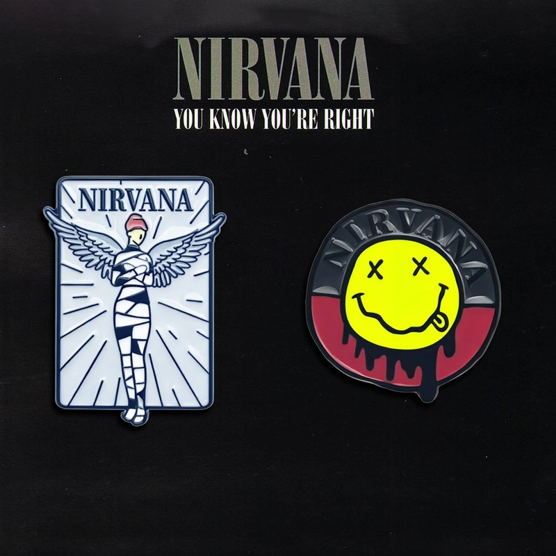 Nirvana Band Badge Cobain Souvenir Rock Band Music Brooch Backpack Decoration Accessories Nirvana Band Badge Cobain Souvenir Rock Band Music Brooch Backpack Decoration Accessories