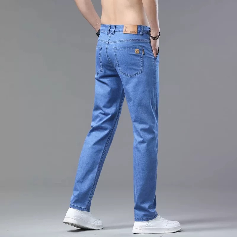 春夏季新款高端牛仔裤男薄款直筒宽松百搭商务休闲长裤子一件代发