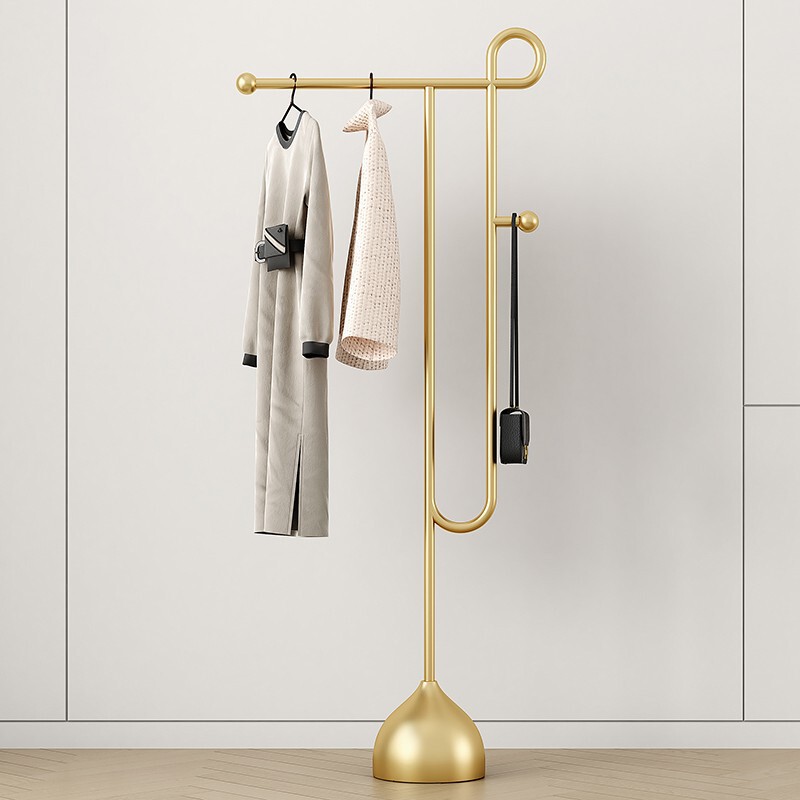Cream Style Coat Rack Floor Clothes Storage Display Rack Entrance Living Room Bedroom Household Entrance Door Hanging Clothes Rack