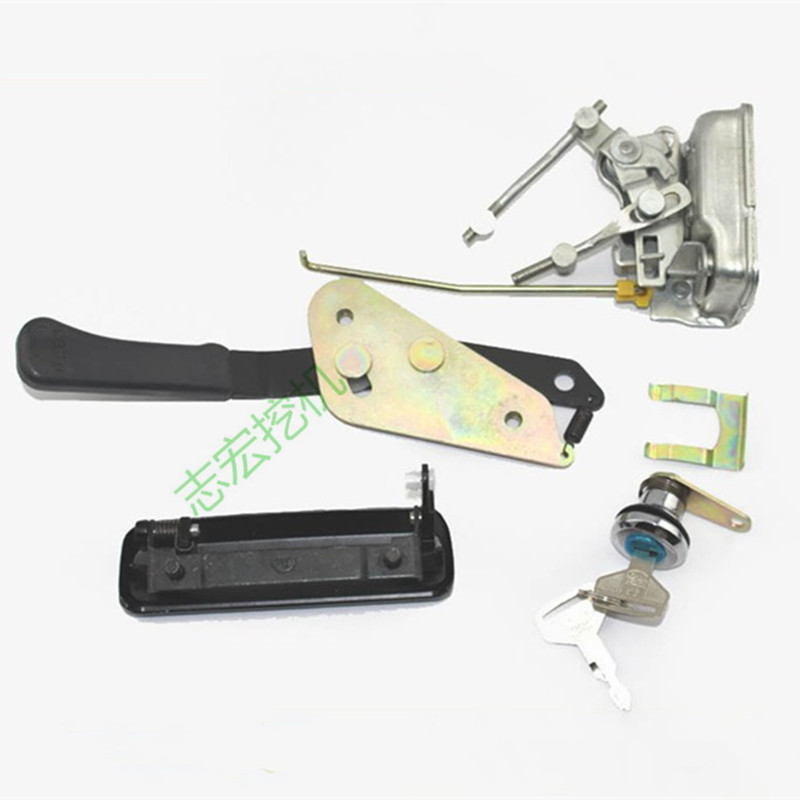 挖掘机配件 神钢挖机 SK200-3 驾驶室门锁 总成 内外拉手 锁块