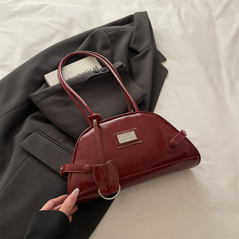 Damen Retro Schultertasche Bowling Bag Für Den Alltag_voghion.com
