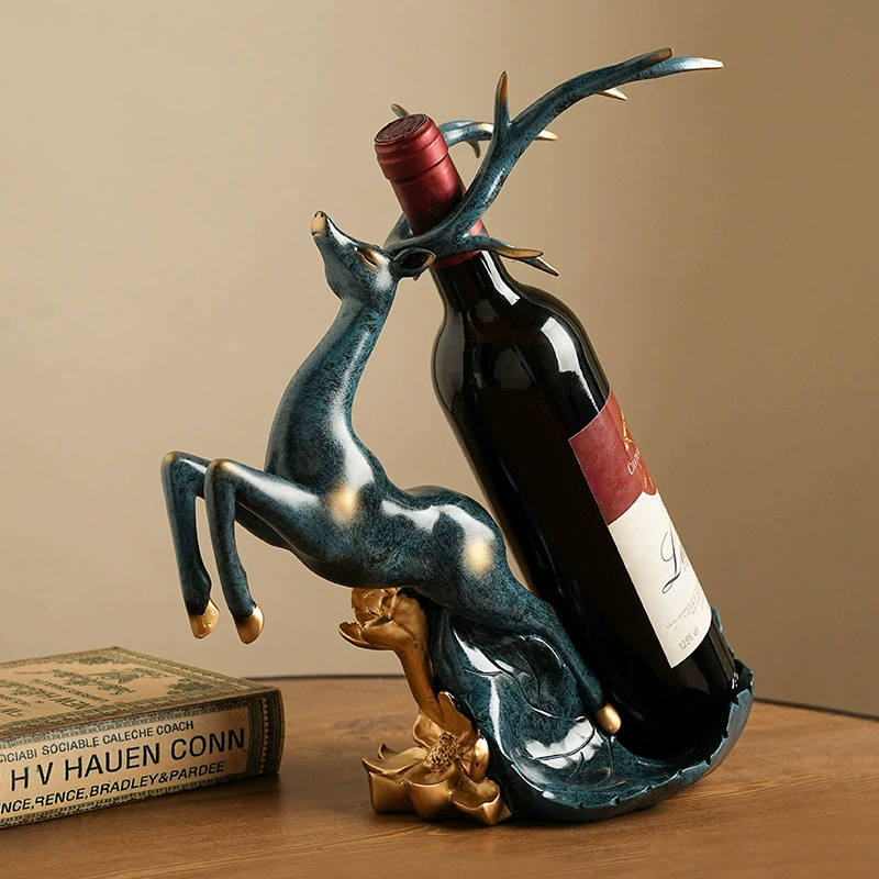 Beihanmei Creative Elk Wine Rack Ornaments Light Luxury Living Room New Chinese Home Entrance Wine Cabinet Decoration Annual Meeting Gift
