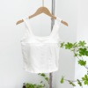 Cotton bra top, comfortable top with cups, breathable fashionable short underwear as outerwear, backless