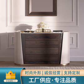 工厂供应 意式轻奢家具餐边柜储物柜现代简约大理石抽屉