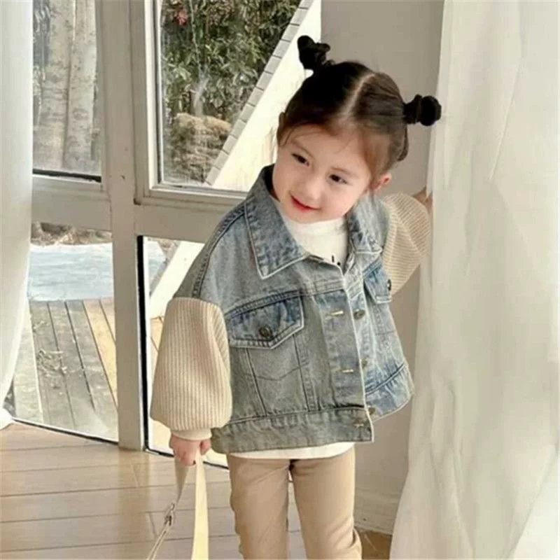 Denim autumn children's jacket girl's, western style
