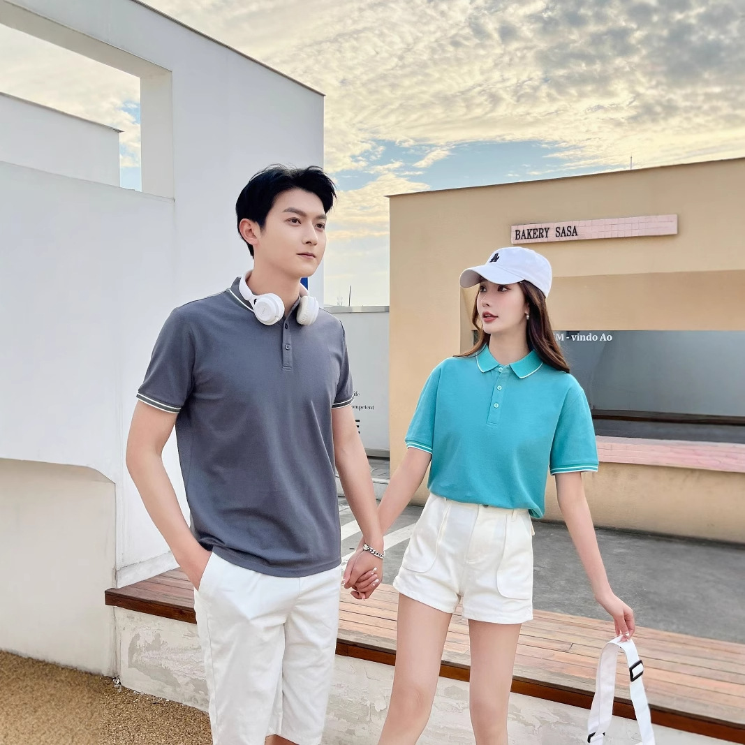 Camiseta Polo de Manga Corta con Cuello Bicolor y Efecto Refrigerante de Seda de Hielo DuPont Sorona, Nuevo Estilo Verano 2026