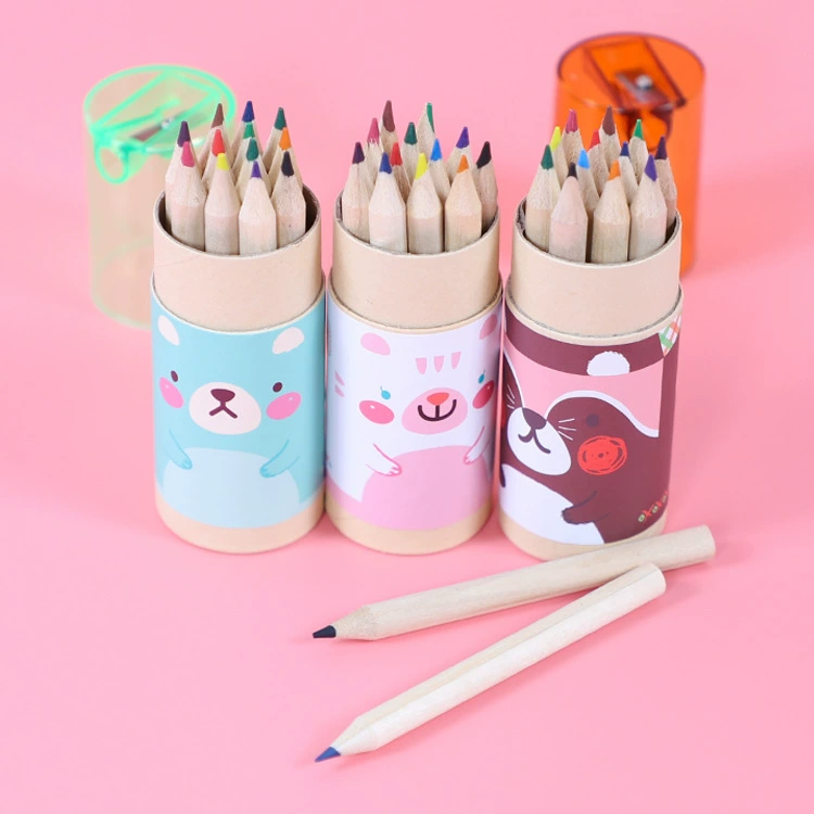 Творческий медведь цветной свинец 12 цветов Маленький Карандаш Кисть для рисования цветная ручка маркер цветной свинец цветной карандаш кисть для рисования