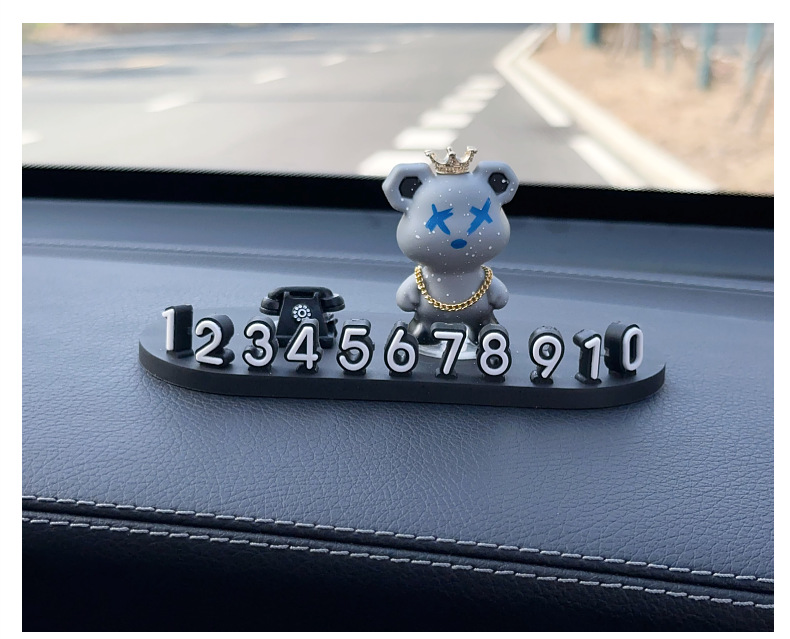 Car Temporary Parking New Mobile Phone Number Plate Car Cute Cartoon Koala Creative Move Inside Parking Ornaments