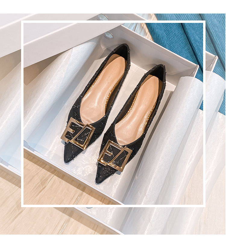 Spitze Einzelschuhe für Damen 2023 Frühling und Winter neue vielseitige Abendschuhe mit flachen Sohlen, Fee, große Damenschuhe_voghion.com