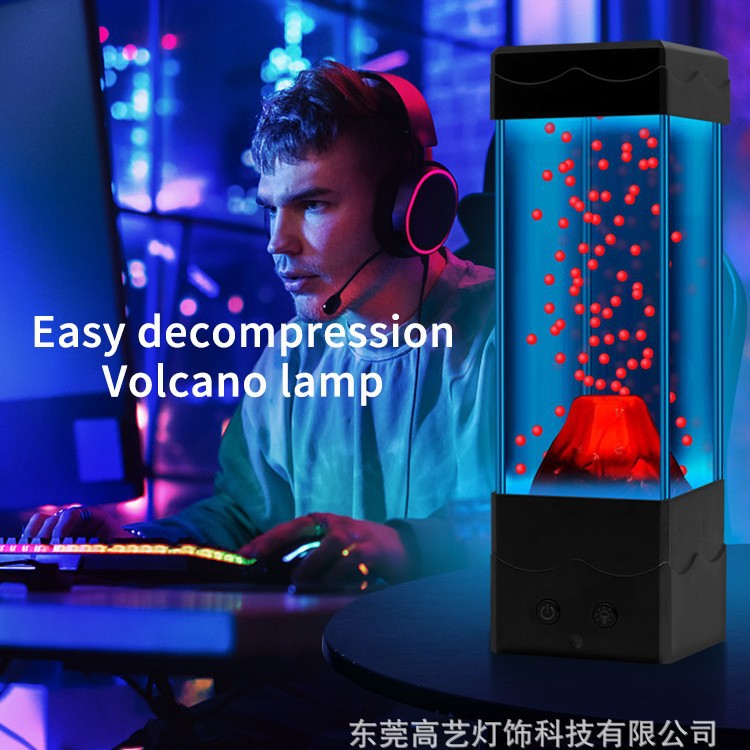 $ Number pulgadas de lava volcán lámpara LED luz de la noche de control remoto lámpara de lava regalo creativo Decoración Del Hogar lámpara de mesa dormitorio lámpara