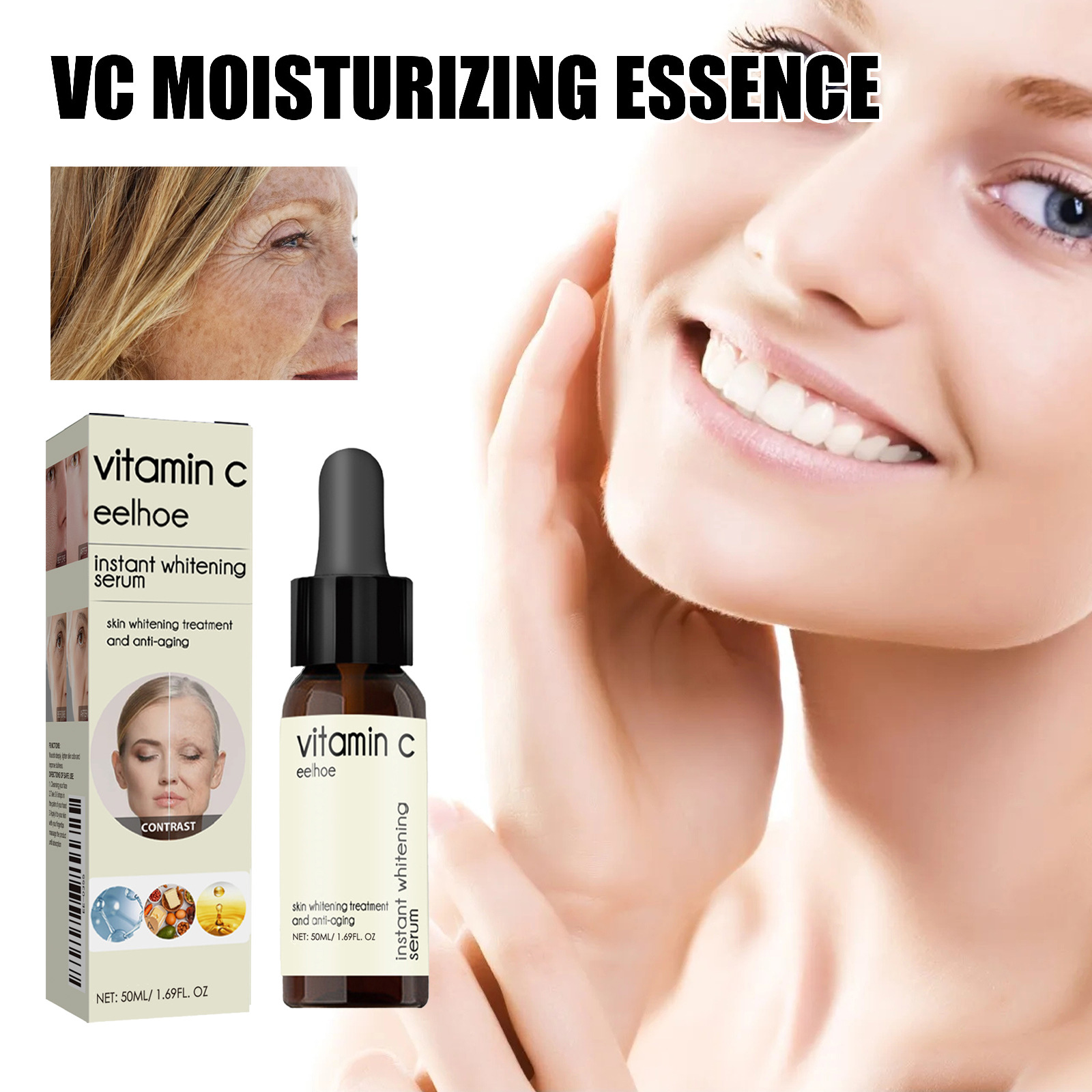 Eelhoe Vc Hydrating Essence Niacinamide Original Liquid Brightening Moisturizing Care Rejuvenating Elastic Moisturizing Essence