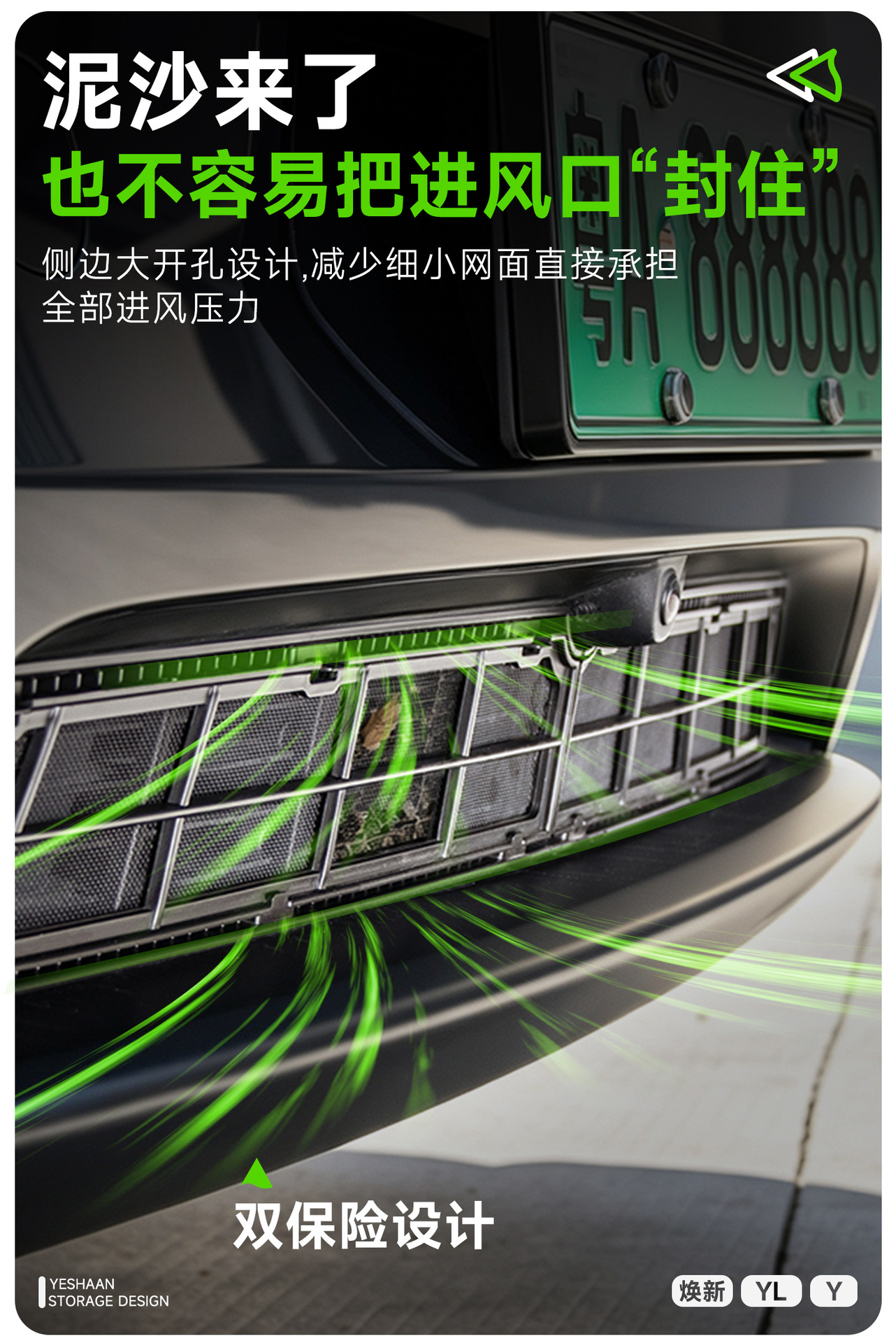 Suitable for Tesla's new Model Y/YL, suspended anti-insect net, air conditioning intake protection, dust-proof net accessories