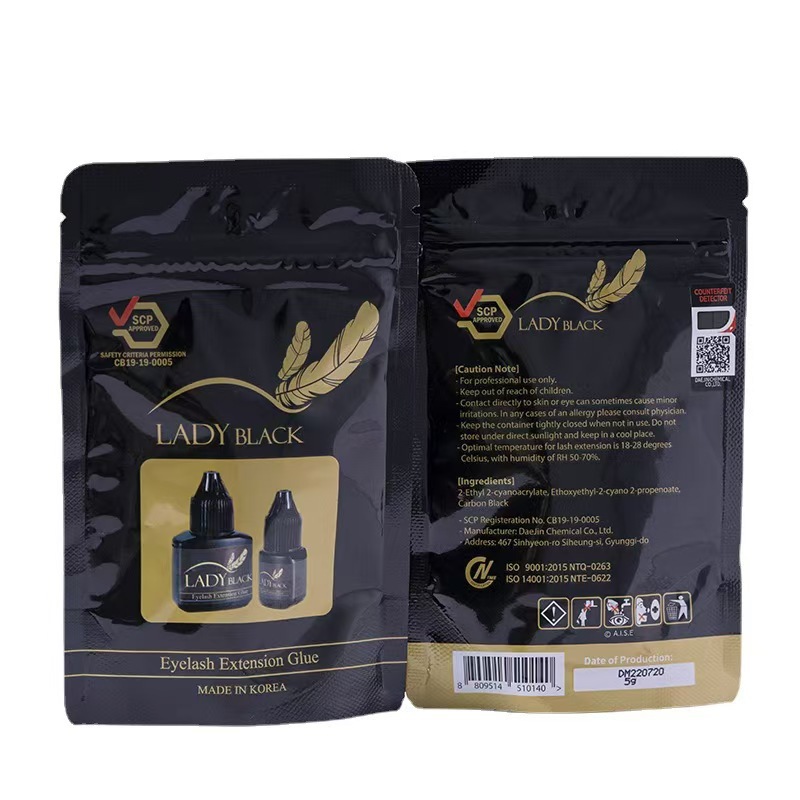 Corea del Sur Lady Black injerto de pegamento de pestañas plantación de pegamento de pestañas de secado rápido fuerte firmeza 5g