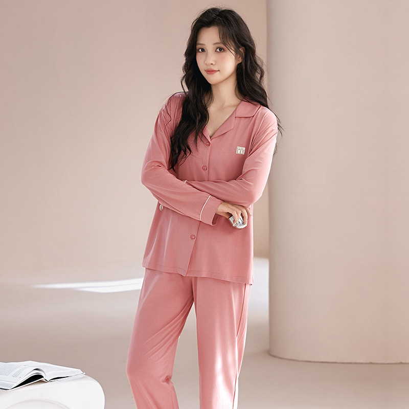 New Modal Women's Pajamas Spring and Autumn Cardigan Long Sleeve Trousers Loose Casual Women's Winter Home Clothing Set