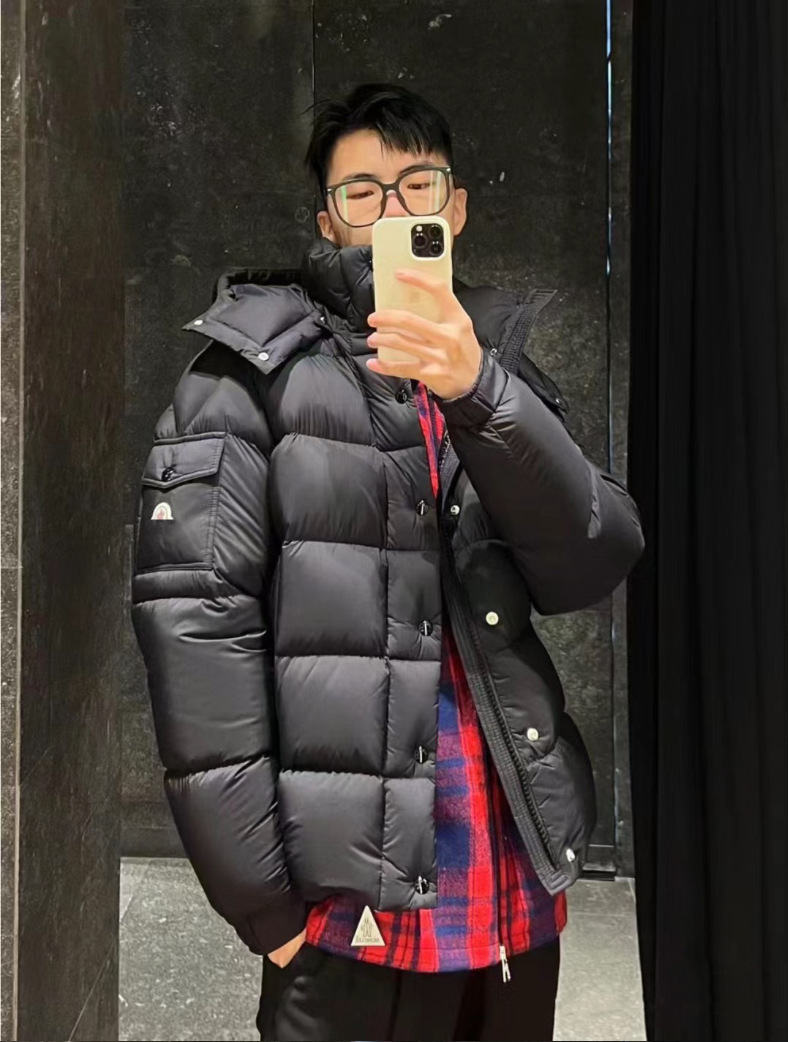 Matte removable keep warm down jacket with hood for men and women
