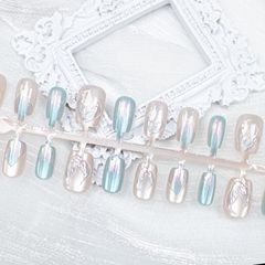 【皎瓏】新款美甲夢幻魚尾穿戴甲小紅書同款甲片批發成品預製甲片