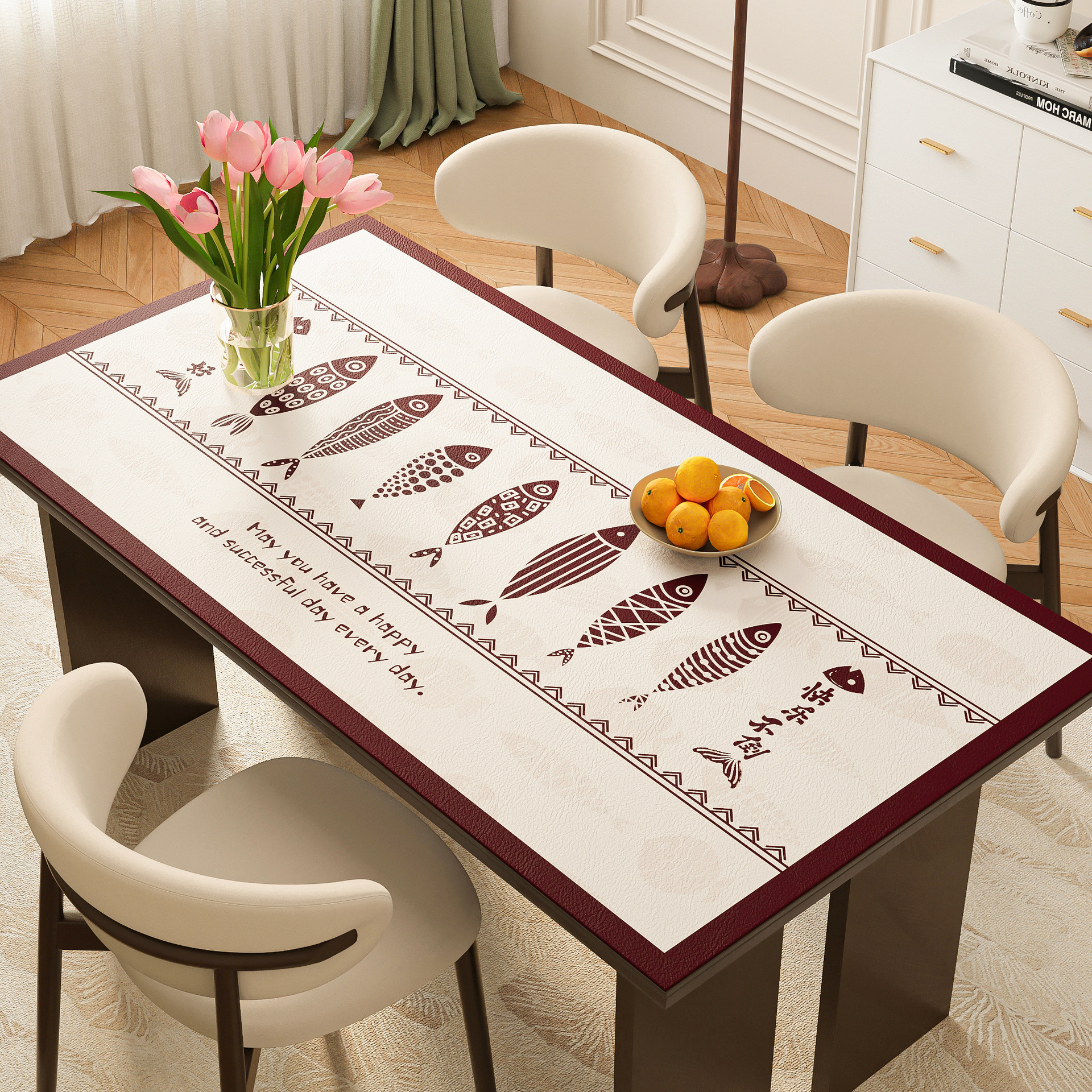 Atmosfera de Año Nuevo almohadilla de mesa impermeable a prueba de agua a prueba de aceite sin lavable mantel de mesa 2025 nuevo almohadilla de mesa de té almohadilla de protección de escritorio