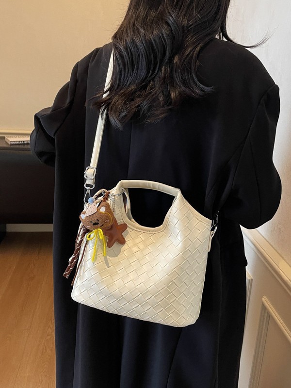 复古编织手提大包包女2025新款大容量百搭水桶包时尚爆款斜挎包潮|undefined