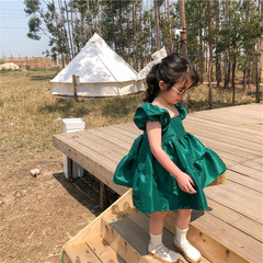 Kids' Bubble Sleeve Dress for Summer, Sweet Girls' Skirt, Children's Clothing for Ages 3-8 – Drop Shipping Available