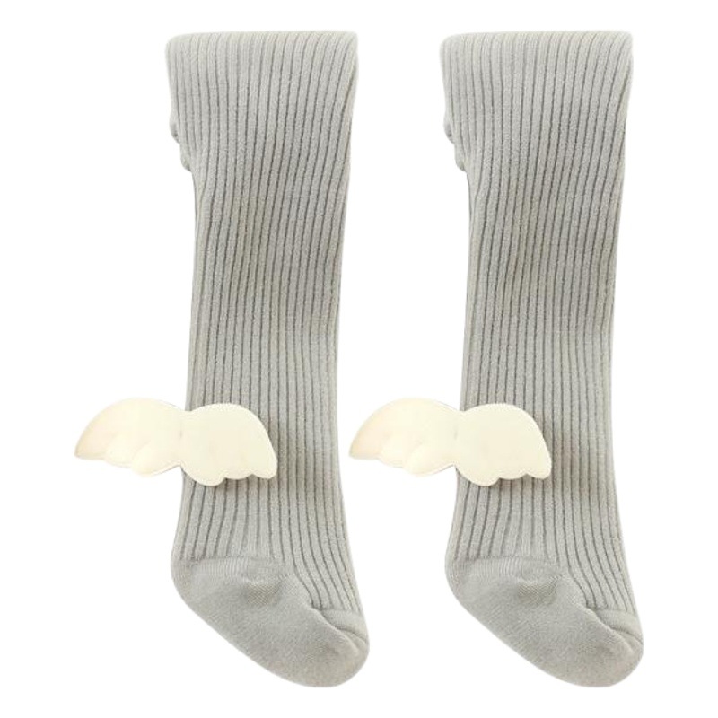 Pantimedias para niños Otoño e Invierno engrosadas polainas de bebé cálido con forro polar alas de estilo coreano calcetines de color sólido para niñas