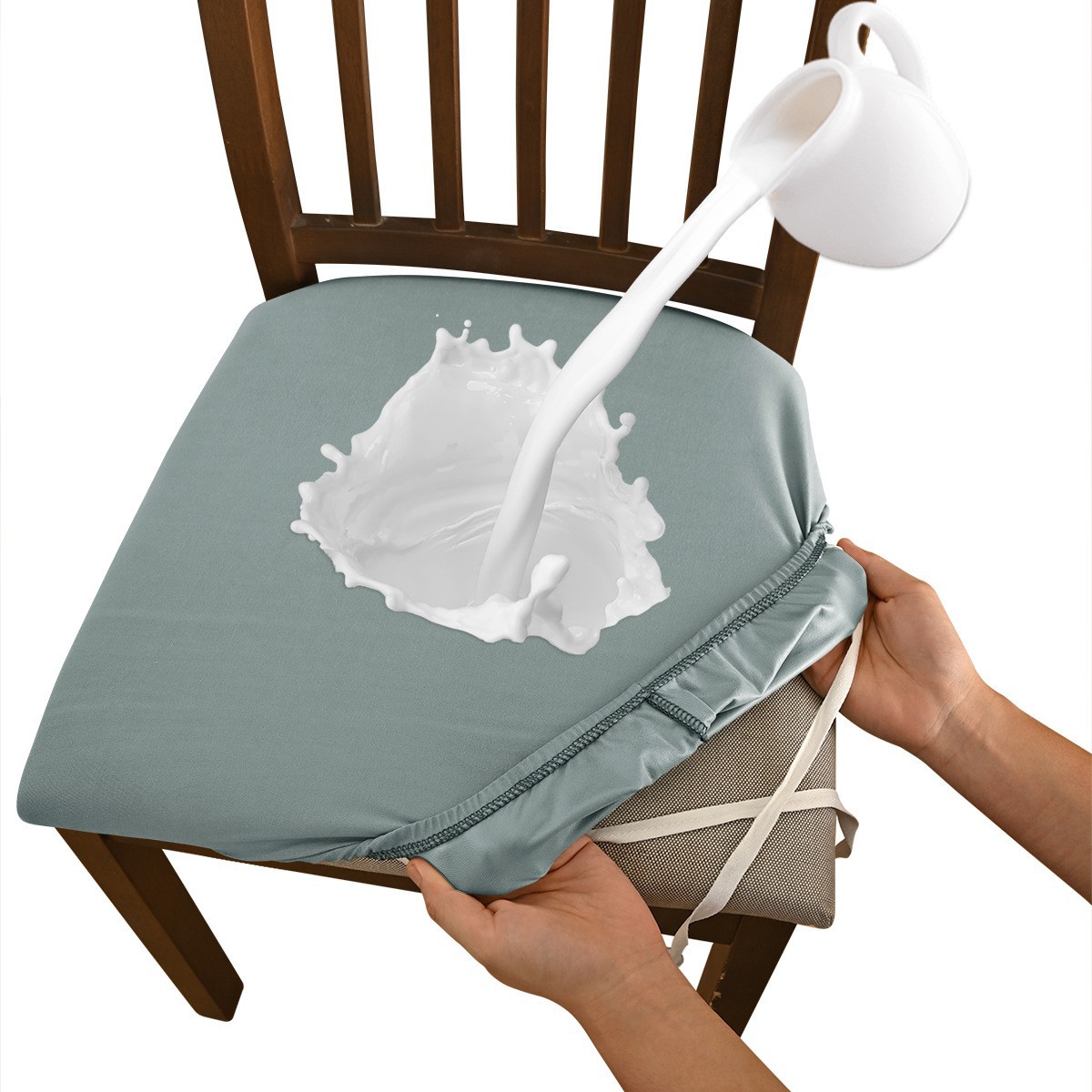 TEMU cubierta de silla en stock, cubierta de banco resistente al agua de seda de leche transfronteriza, cubierta de silla de mesa de comedor de hotel