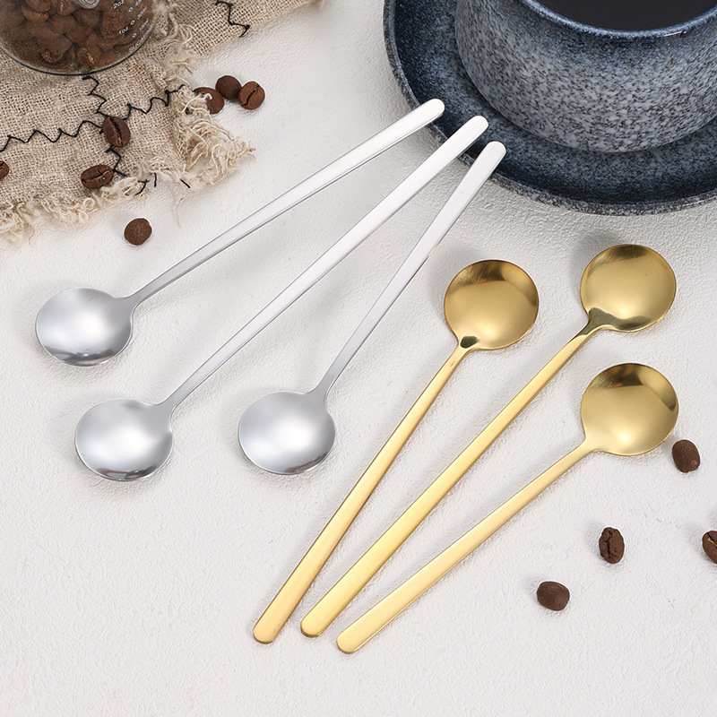 Stainless Steel Spoon Spoon Coffee Spoon Household Tableware High-value Dessert Spoon Small Round Spoon Mug Mixing Spoon Stainless Steel Spoon Spoon Coffee Spoon Household Tableware High-value Dessert Spoon Small Round Spoon Mug Mixing Spoon