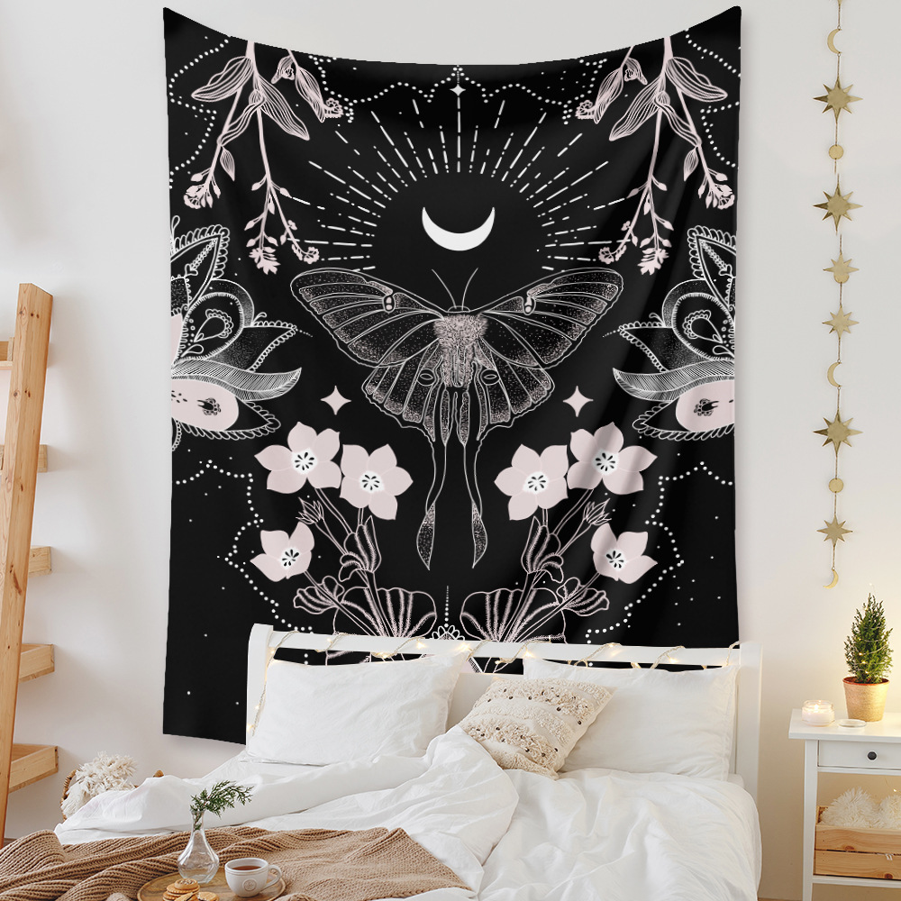 Bohemian Tapestry Butterfly Flower Printing Background Hanging Cloth Tapestry Wholesale Nihaojewelry display picture 5