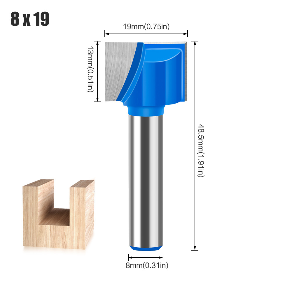 Mango de 8mm exportado a Rusia Amazon AliExpress máquina de grabado máquina de recorte cuchillo de limpieza de fondo plano 10-32mm azul
