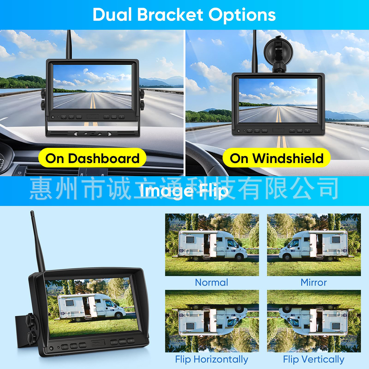 Amazon Us Station Hot Selling Solar Wireless Car Truck Reversing Surveillance Camera Infrared Night Vision 1080