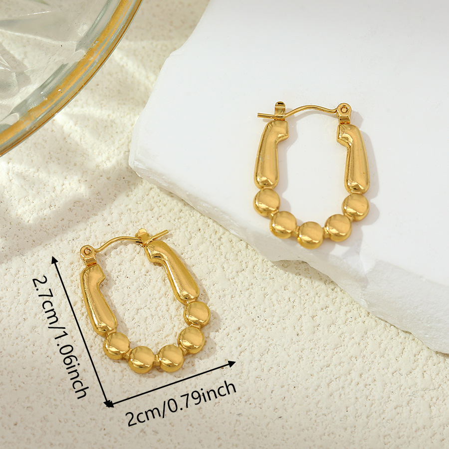 Transfronterizos europeos y estadounidenses de alto nivel temperamento nicho de acero inoxidable 18K auriculares de oro personalidad universal no decoloración auriculares al por mayor