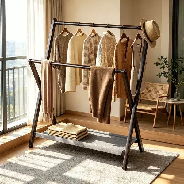 Folding Clothes Rack for Home Use, Floor-Standing, Bedside, for Placing Clothes at Night, Bedroom Coat Rack, Simple Organizing and Storage Rack