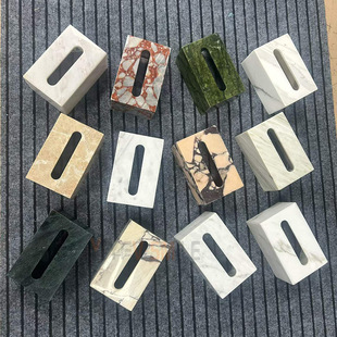 Natural Marble Napkin Holder Solid Stone Tissue Box