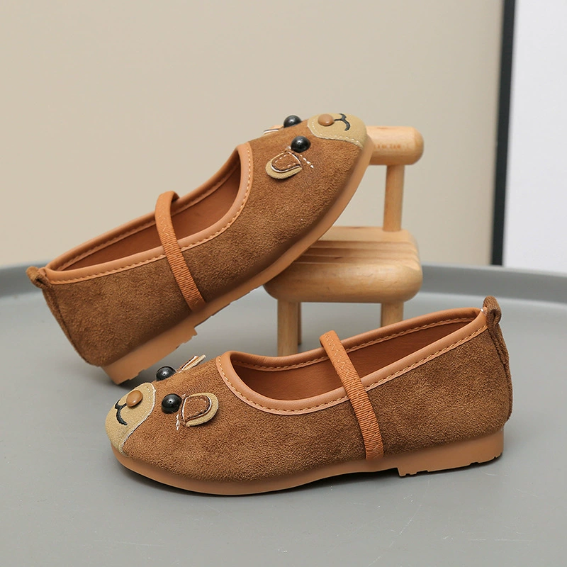 Детская повседневная обувь с милым медведем, новинка 2025 года, летняя и осенняя обувь для девочек, детская обувь Birkenstock, модная дышащая обувь