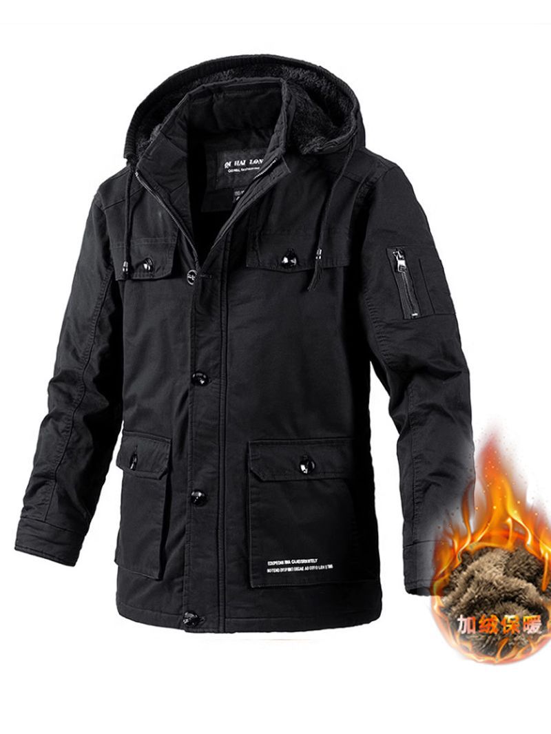 AliExpress transfronteriza abrigo de invierno de algodón acolchado abrigo de los hombres forrado de lana engrosada gordo de los hombres más el tamaño cálido Chaqueta de algodón acolchado de moda