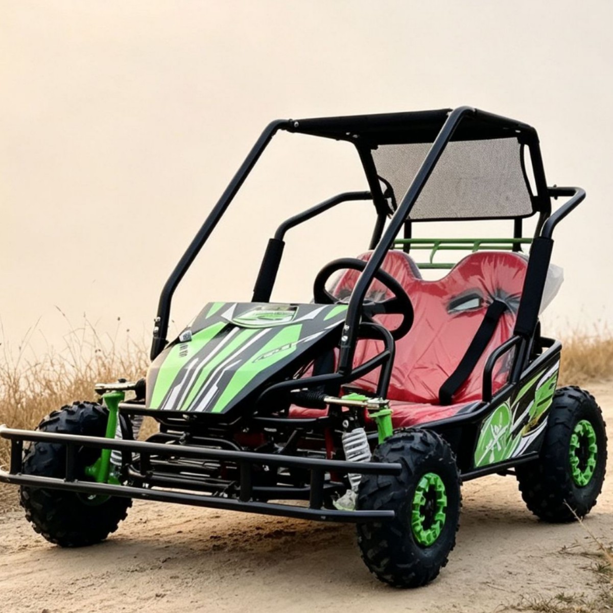 Padres e hijos para dos pequeños kart adultos pueden hacer lugares de entretenimiento de cuatro ruedas de gasolina playa de campo escénico al aire libre coche de deriva