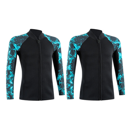 Women's 2MM New Dive Top for Cold Water, Insulated and Warm Swimming, Wetsuit for Surfing and Snorkeling, Separate Long Sleeve Diving Suit for Men