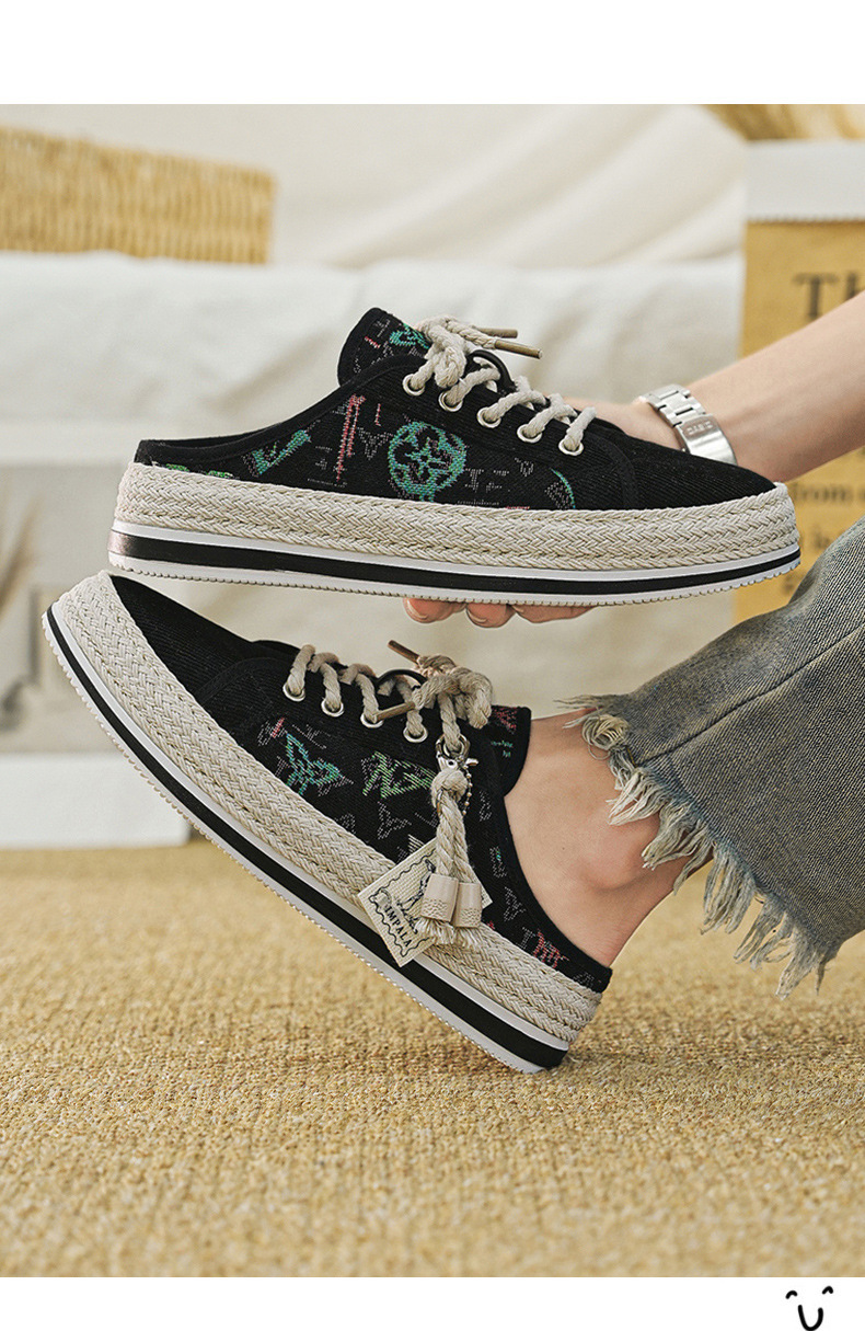 Scarpe da pescatore casual da uomo, alla moda, estive, in paglia intrecciata, con un piede solo, pigre, nuovo articolo 2024_voghion.com