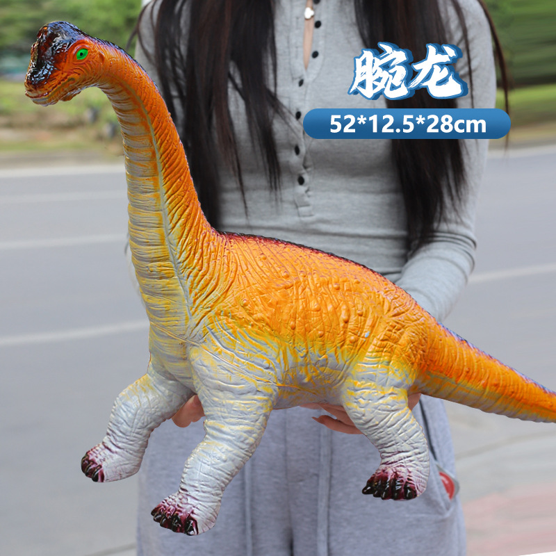 跨境新款软胶超大恐龙模型玩具发声儿童男孩三角龙霸王龙公园批发