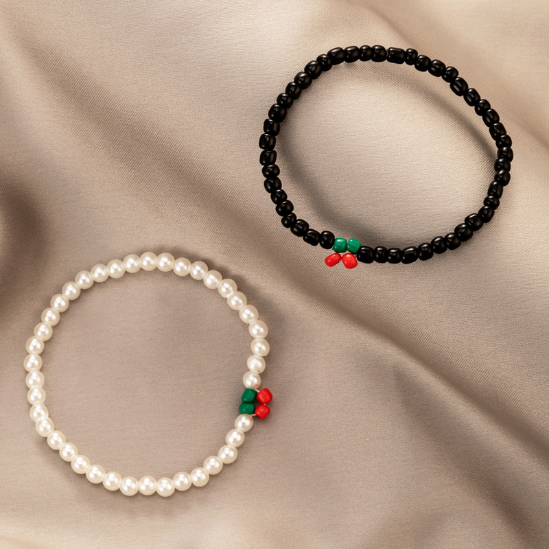 Ethnic Style Pearl Color Beaded Cherry Couple Bracelet Set display picture 3