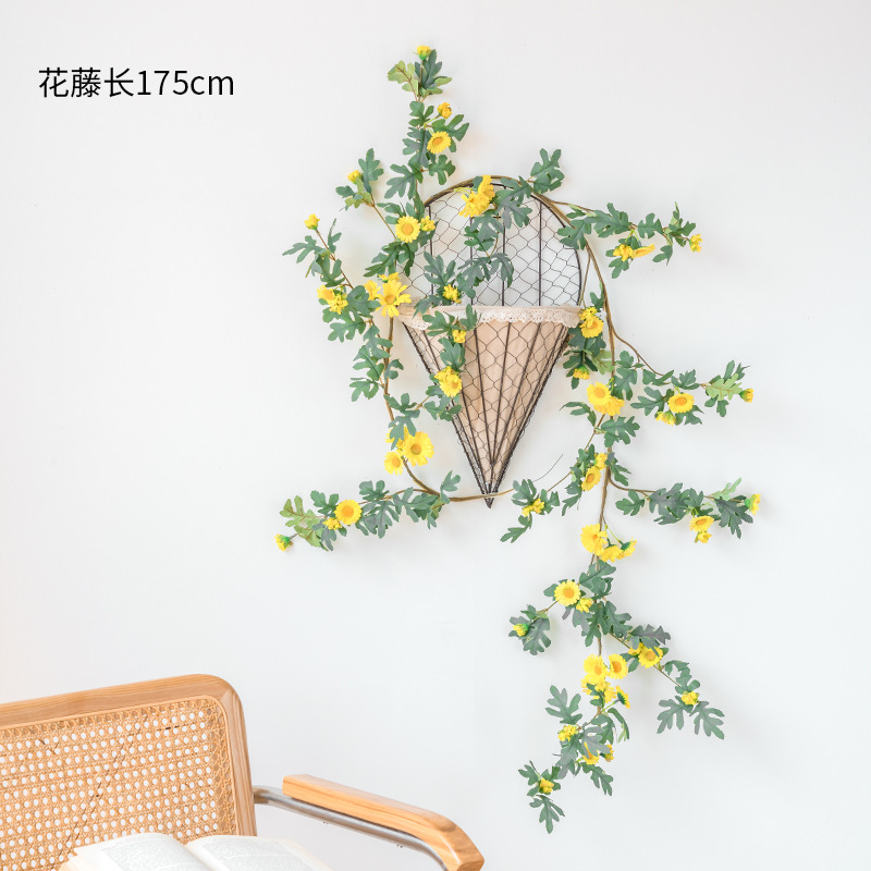 清新雏菊花藤挂壁藤蔓仿真藤条装饰假花仿真花墙植物人造花绢花