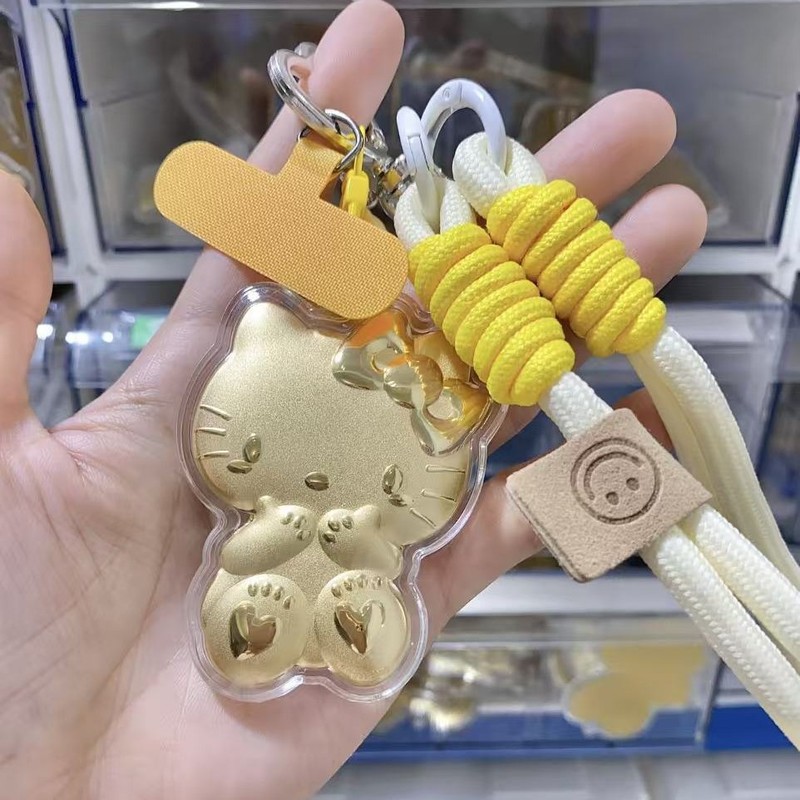 水貝人気ラブブゴールドキーホルダー LABUBU バッグペンダントパンダペンダント携帯電話チェーン漫画卸売|undefined