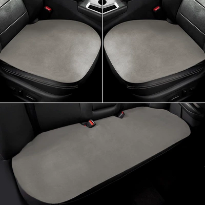 Four Seasons Pad, car seat cushion, suitable for - light-gray-3-piece-set-for-the-whole-vehicle-high-quality-suede-suitable-for-all-seasons-default-item