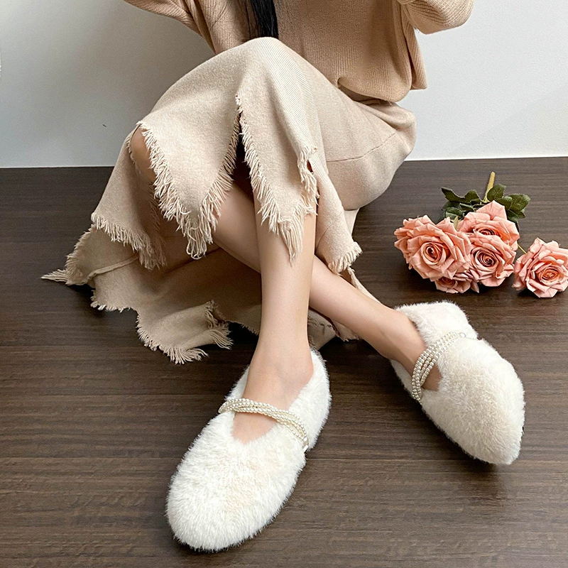 Теплые хлопковые носки-туфли для женщин 2025 новый стиль с флисовой подкладкой, внутренняя утепленная подошва, верхняя обувь, большие размеры женской обуви 41-43