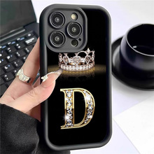 皇冠D跨境金刚砂阶梯天眼黑色凹槽适用iPhone15/16/17手机壳保护