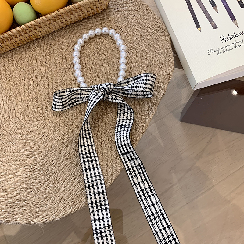 Collar de perlas nueva pulsera flor trenzada decoración pequeña bufandas trenzadas cinta atar cabello bufandas al por mayor