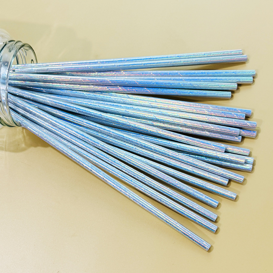 Gran cantidad en stock paja de papel desechable al por mayor paja de papel degradable paja láser Arco Iris transfronterizo Amazon